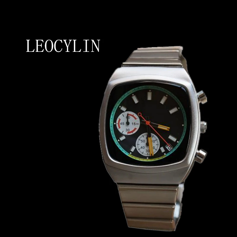 LEOCYLIN fashion quartz watch 36mm square for men Business Wristwatches steel Sports classic brand Relogio Masculino Clock