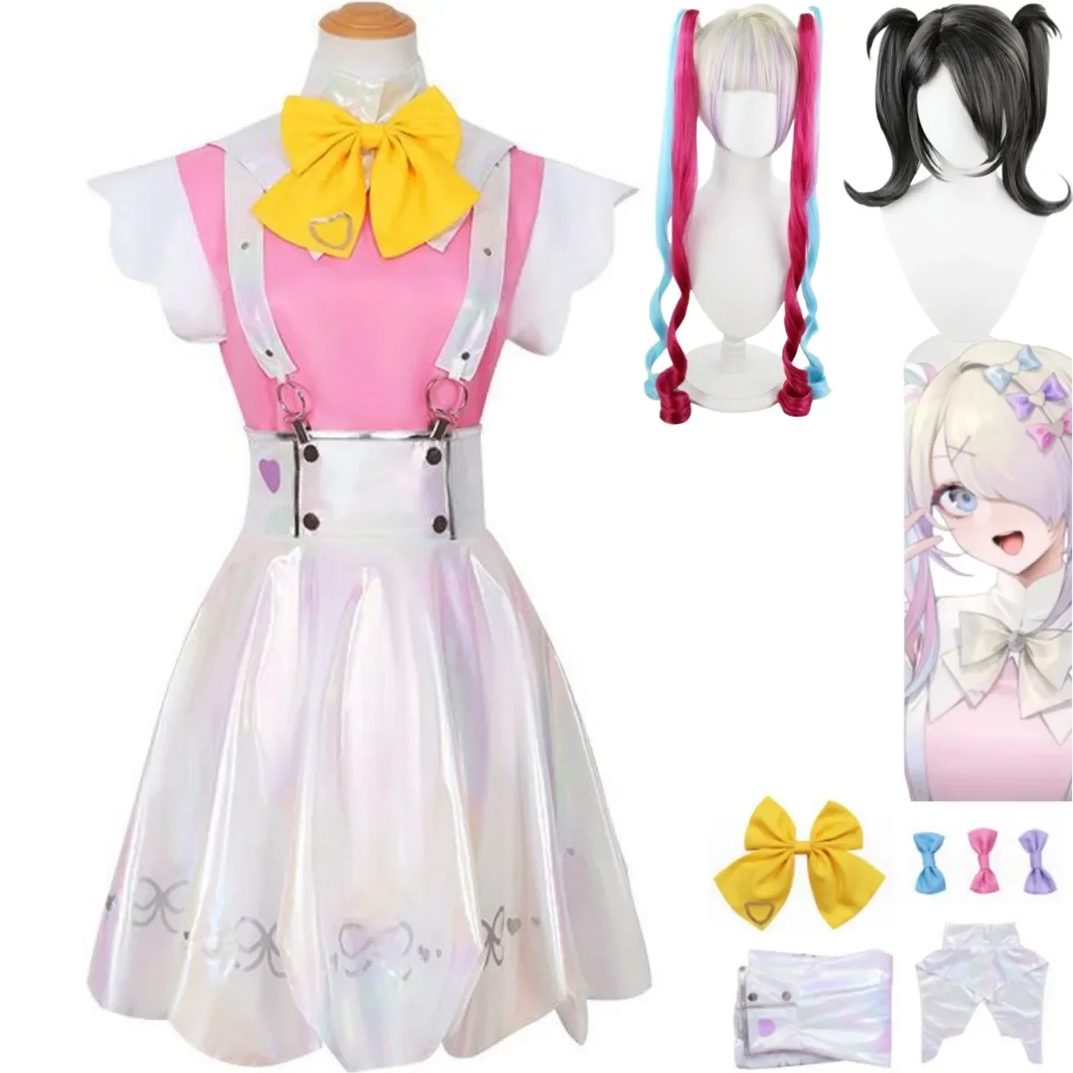 Traje de Cosplay de KAngel Abyss para mujer, juego de Anime, falda con tirantes, vestido de princesa, conjunto de fiesta de cumpleaños Kawaii Sexy