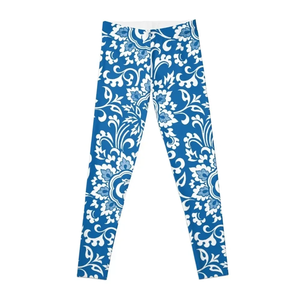 

Delft Blue and White Floral Pattern Leggings for physical push up legging Women sports Womens Leggings