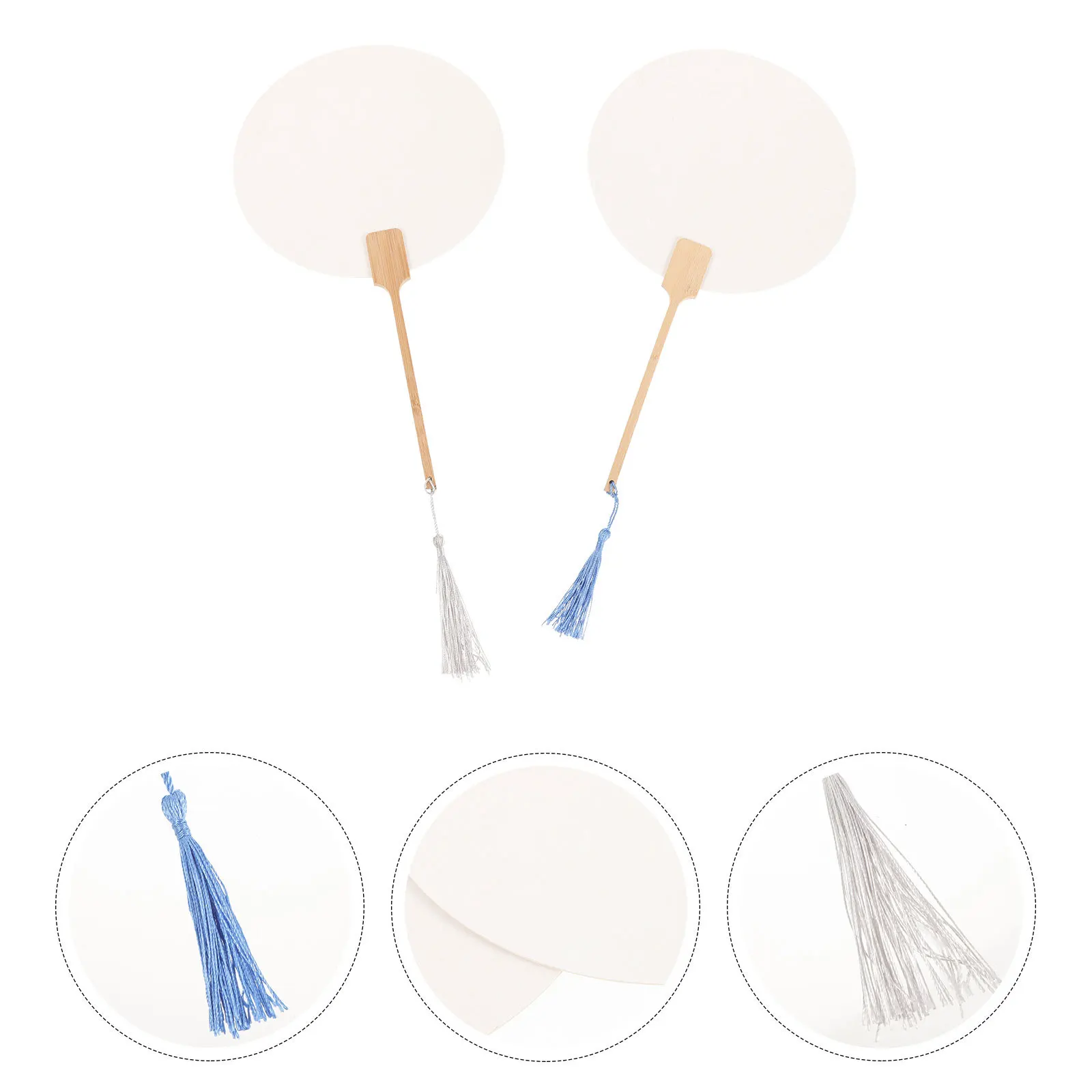 قطعتان من مروحة الرسم الفارغة DIY ملحقات الرسم للأطفال حرفة الكتابة على الجدران الإبداعية مع تصميم النمط الصيني الكلاسيكي