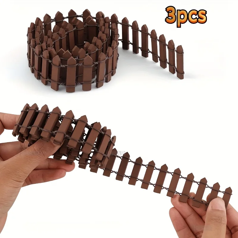 6pcs Miniature Wooden Fence Set, Durable Outdoor Decorative Fence with suitable for gardens Smooth Edges, Easy  Assembly