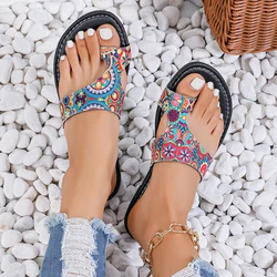 PU Leather Multicolour Flat Flip Flops Women Open Toe Clip Toe Slippers Fashion New Summer Plus Size 43 Ladies Slides