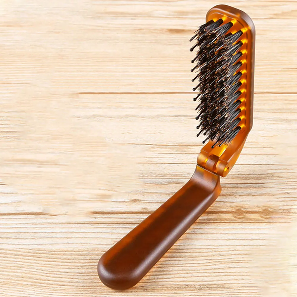 

2Pcs Folding Hair Brush Portable Travel Comb Hairdressing Salon Bristle Comb Massage Hairstyle for Women Men Hair Brush
