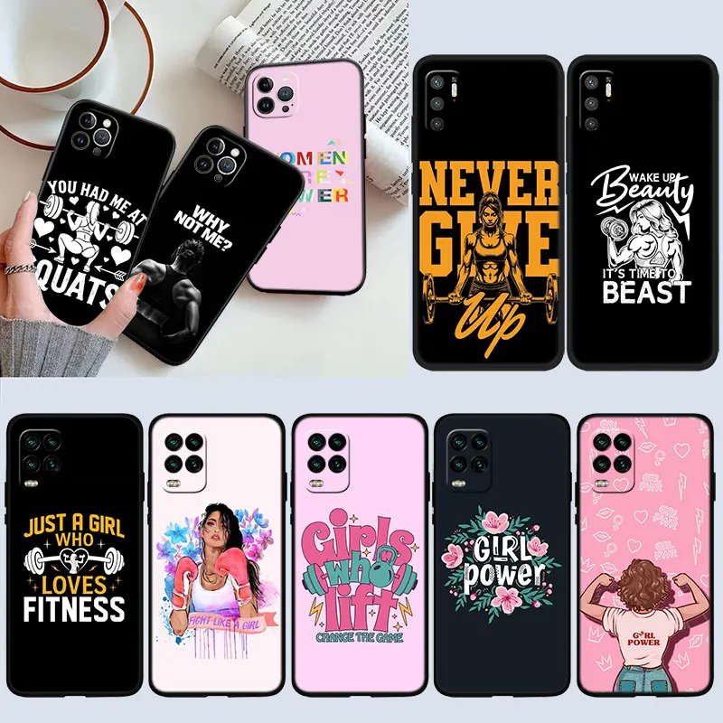UT17 Gym Fitness girl Power Case for Samsung Galaxy A11 A12 A13 A15 A52S A53 A55 A56 A70 A71 A72 A73 F06 F16 F56 S10 Plus S10e