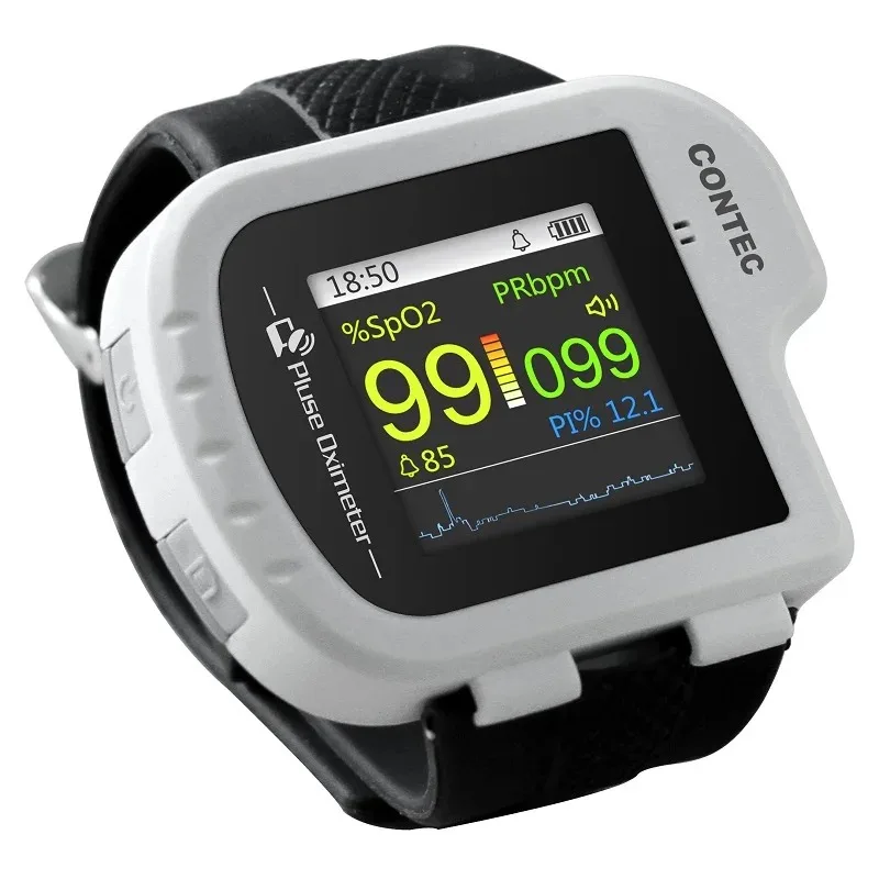 CMS50I wrist oximeter sleep apnea detector SpO2 pulse rate overnight recorder