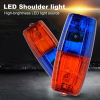 Red Blue LED Strobe Traffic Warning Signal Light USB Rechargeable Warning Light Police Shoulder Flashlight Safety Strobe Lamp