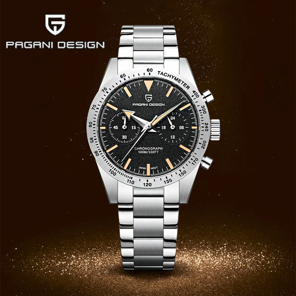 Pagani design retro Moon men's quartz watch 2026 new men's sports chronograph top Ar Sapphire stainless steel clock Reloj Hombre