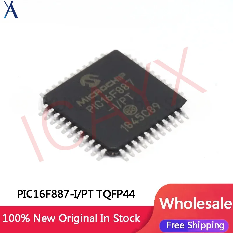

5-100Pcs New Original PIC16F887 PIC16F887-I PT TQFP44 8-bit microcontroller MCU 14KB flash IC Chip Wholesale
