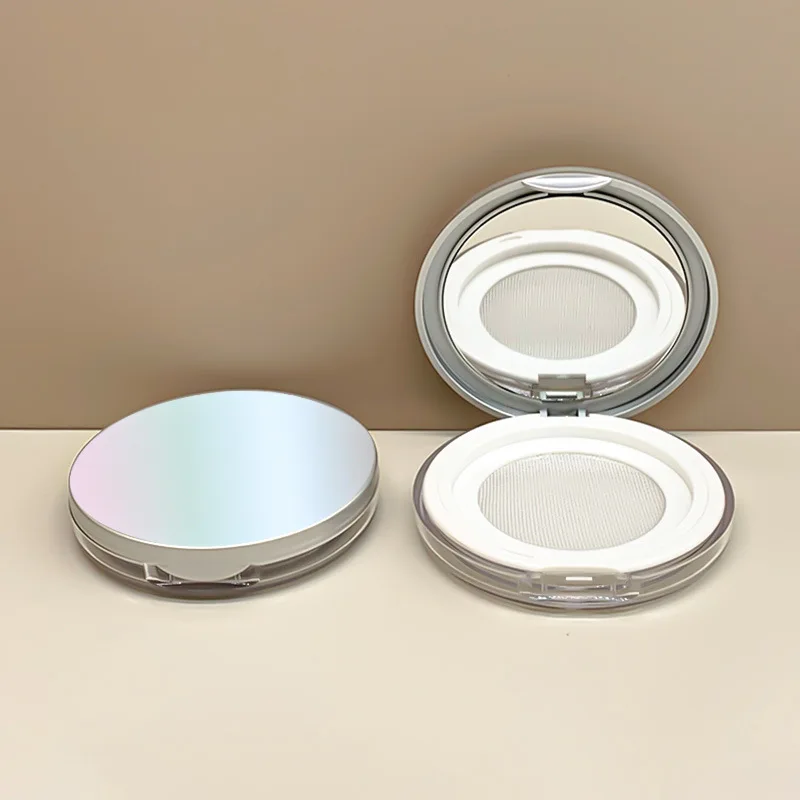 حافظة مسحوق ABS رفيعة للغاية 5 جرام، صغيرة محمولة قابلة لإعادة الملء مع شبكة مرنة ومرآة #4