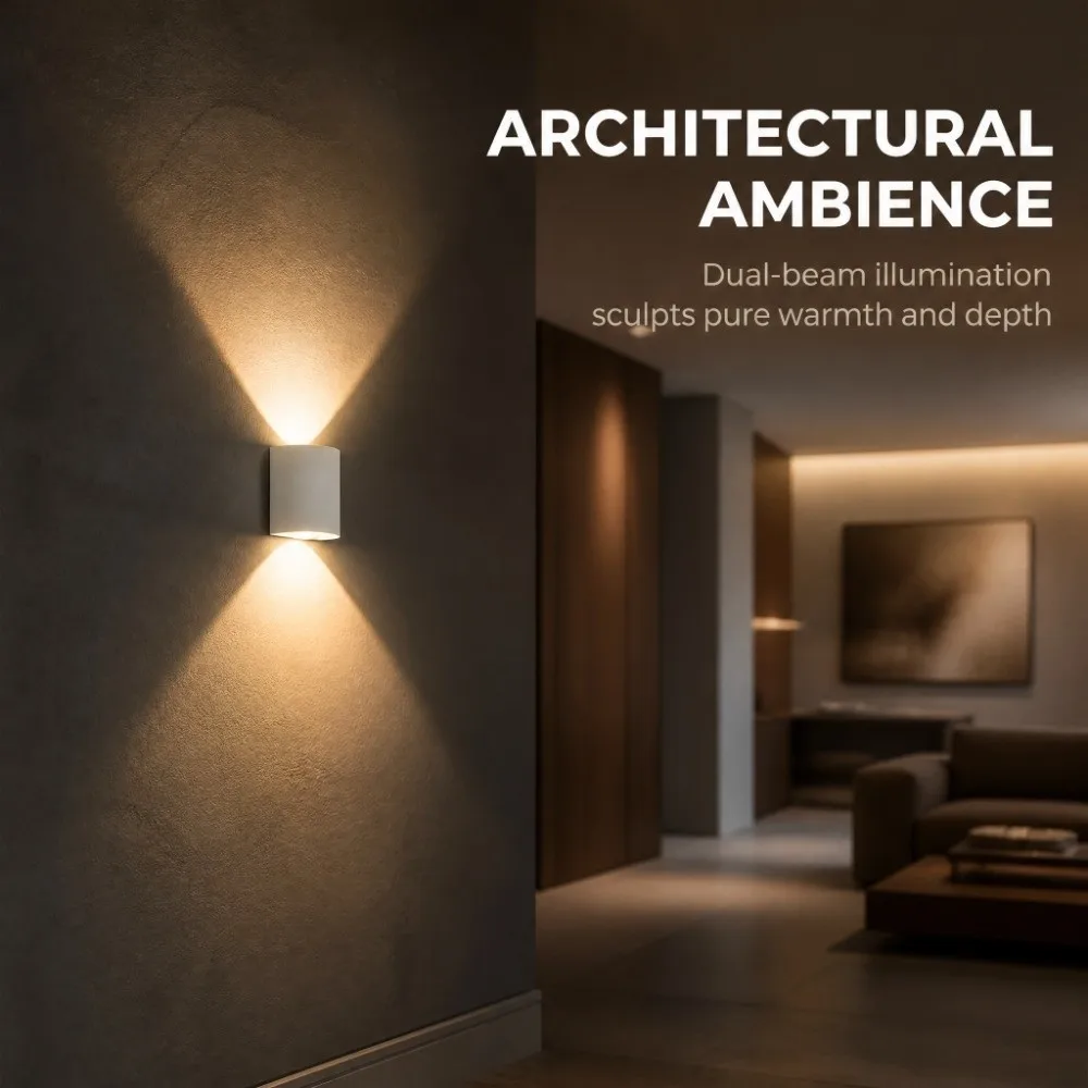 Easy Install AC85-265V Wall Sconce Lights 2W Waterproof Wall Mounted Lights White Aluminum Alloy LED Wall Light Garden