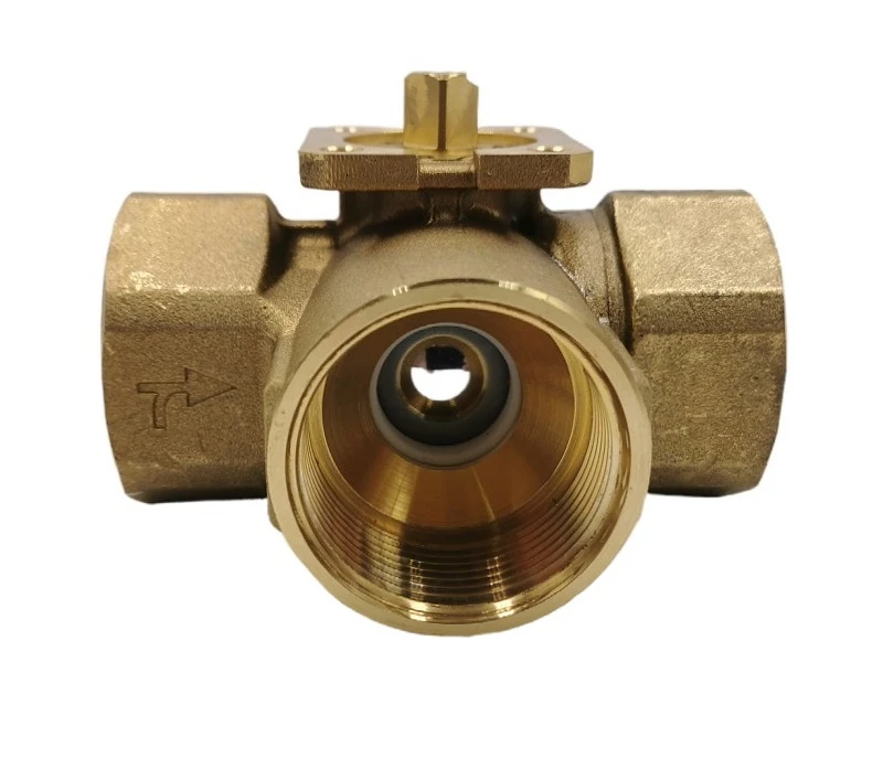 Brass electrically adjustable analog proportional integral two-way three-way ball valve 6 points
