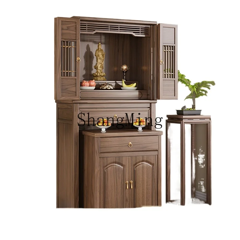 

ZYH modern high-end solid wood Buddhist shrine offering table Shentai Guanyin Bodhisattva home new Chinese vertical cabinet