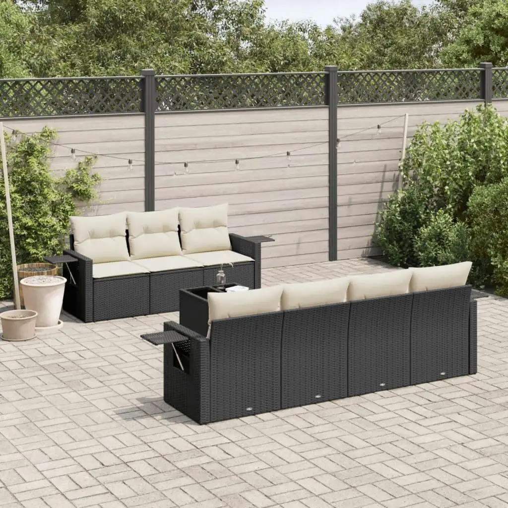 

Elegant Black and Cream Garden Sofa Set Outdoor Patio Furniture Comfortable Seating Redesign Your Space