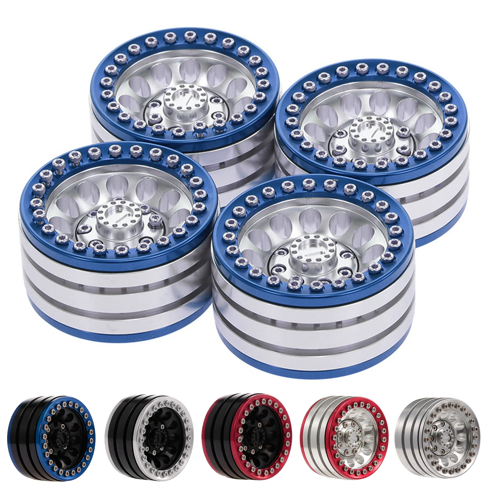 

RC Aluminum 1.9" Beadlock Wheels Rims for 1/10 Crawler Axial SCX10 D90 TRX-4 RC Car -Pack of 4