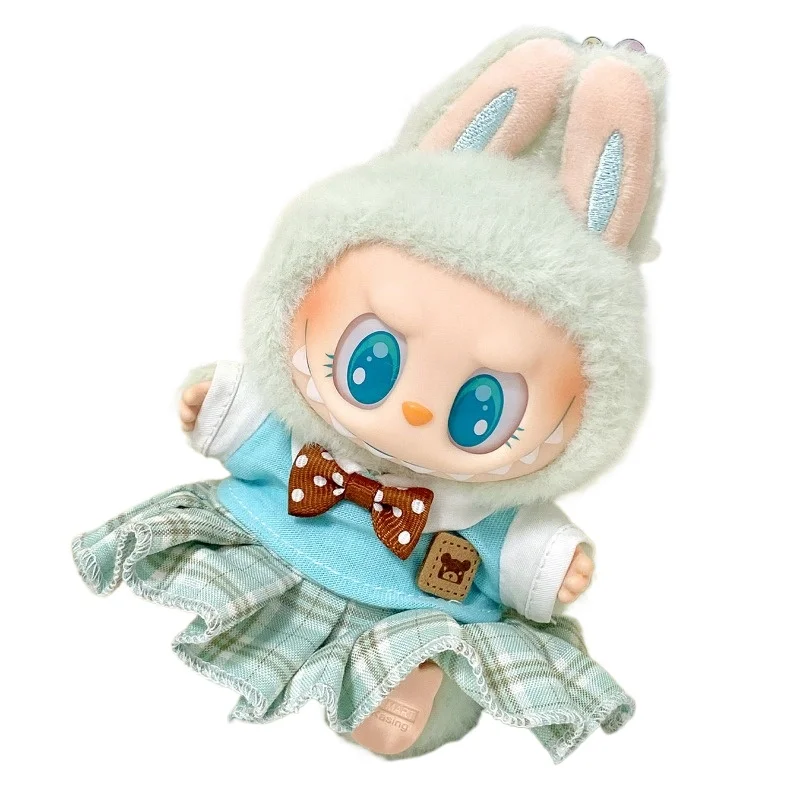 ل 17 سنتيمتر Labubu ملابس دمى فساتين موحدة الموضة اللون مباراة تي شيرت دمى اكسسوارات لطيف الديكور الملابس الصغيرة #4