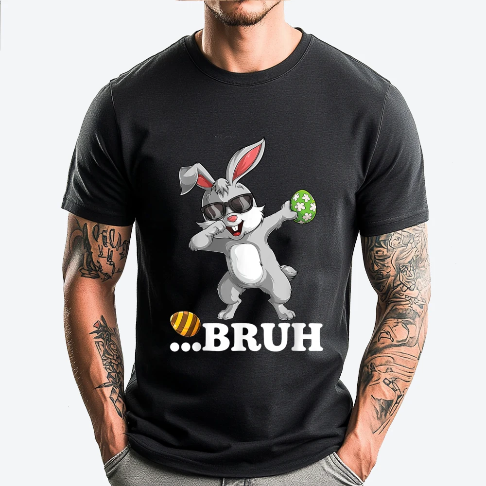 

Bruh Dabbing Bunny Funny Mens Boys Easter Day Harajuku Autumn High Quality Casual Men's T-Shirts Man Clothes EU SIZE