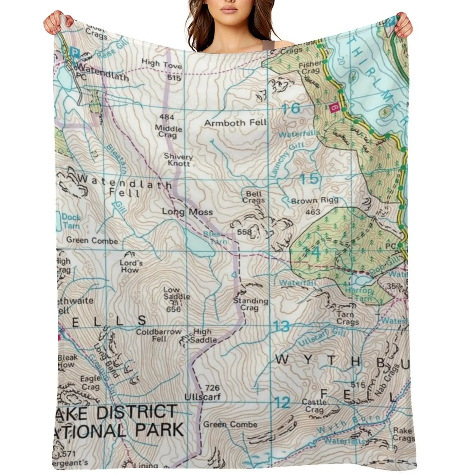The Lake District Throw Blanket Quilt Decoratives warm for winter Personalized Gift Blankets