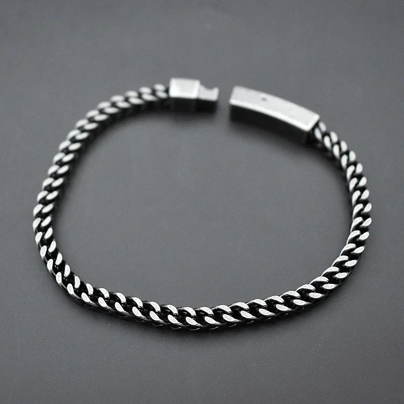 Stainless Steel Spring Clasp Chain Bracelet for Men Double Franco Link Chains Bracelets Armband Male Jewelry image 4