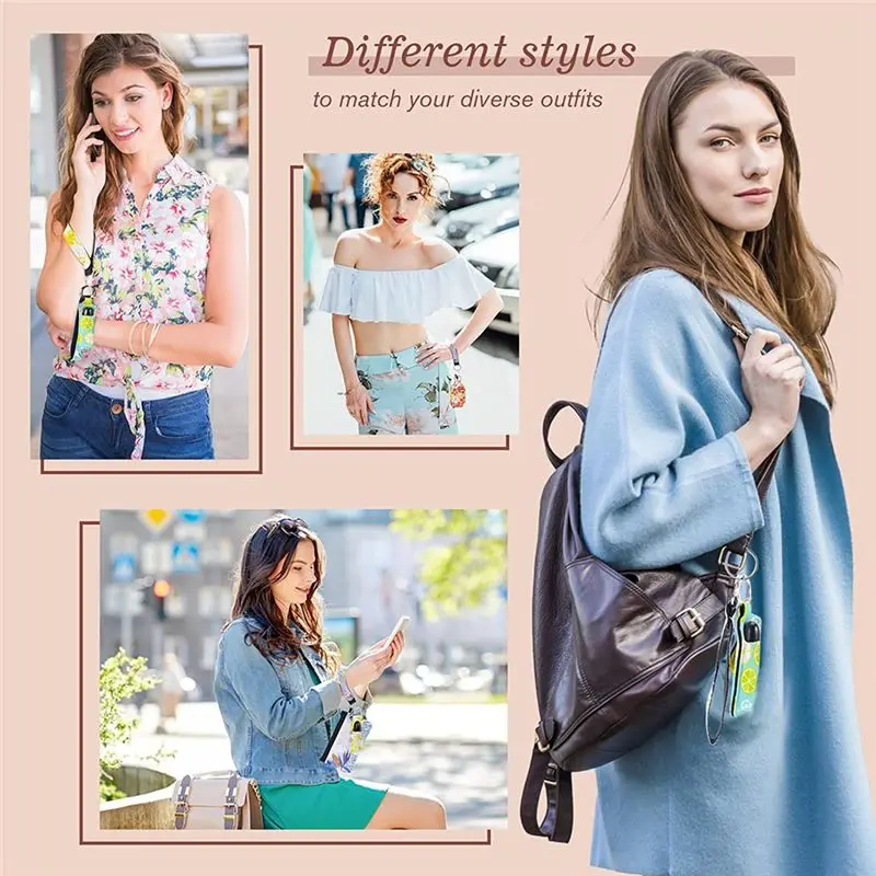 [N84R] Sublimation Blanks Wristlet Keychain Set Sublimation Blank Set with Sublimation Lanyard Lipstick Holder Keychain