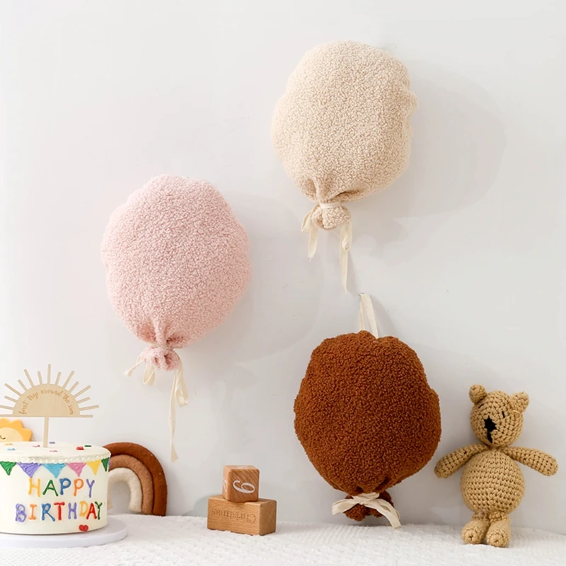 Baby Teddy Velvet Balloon Photography Accessories Newborn Soothing Pillow Nordic Babys Room Wall Hanging Ornaments Decorations