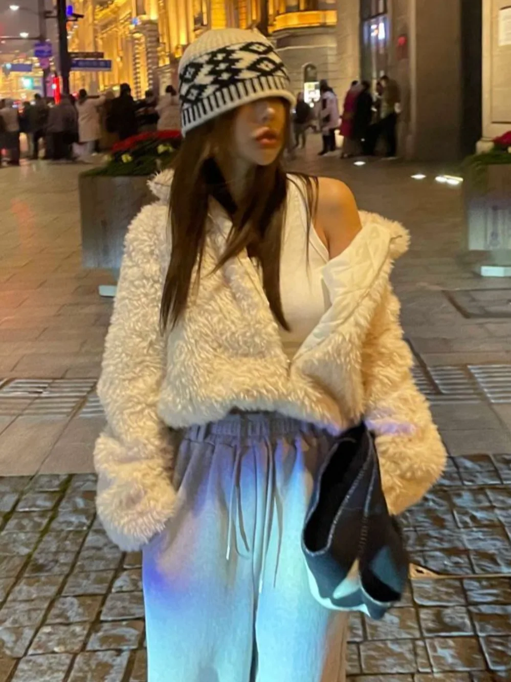 Koreaanse Faion Thiened Winterjas Dames Rits Loose Fit Pluizige Bovenkleding Sli Design Lente Herfst Winter Seizoensgebonden Slijtage