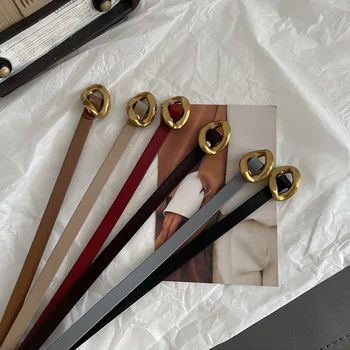 女性のための本革のヴィンテージスリムベルト,高品質の装飾服,ファッション,セーター,ウエストチェーン,牛革ベルト,新しいコレクション