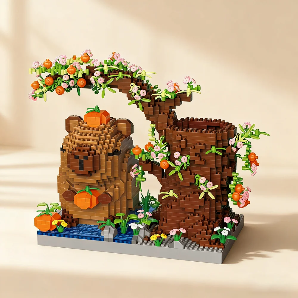 

Настольный органайзер Kawaii Capybara, микро-мини-блоки, игрушка-микросборка своими руками для любителей аниме и коллекционеров, идеальные игрушки для детей