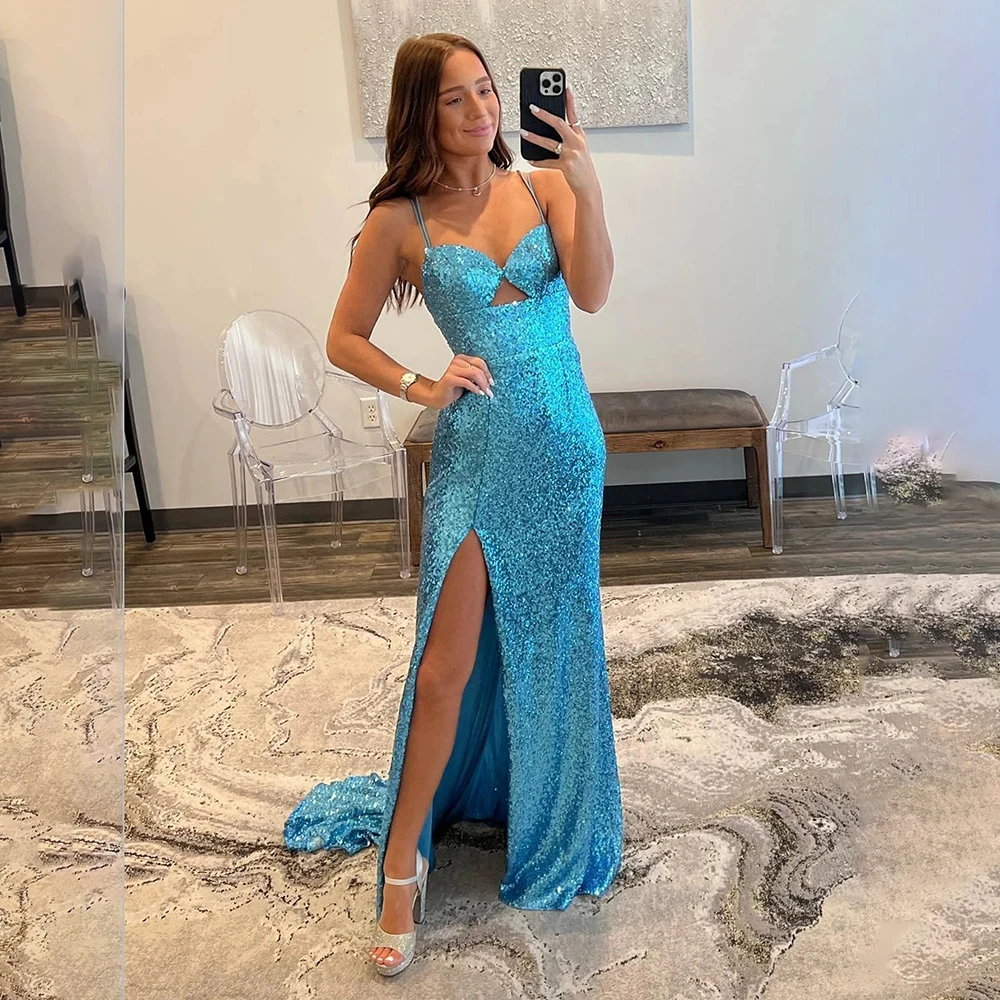 

RFYR Shiny Evening Dress Mermaid Prom Dress Sequined Celebrity Gala Dress for Arabic Women مناسبة رسمية Customized