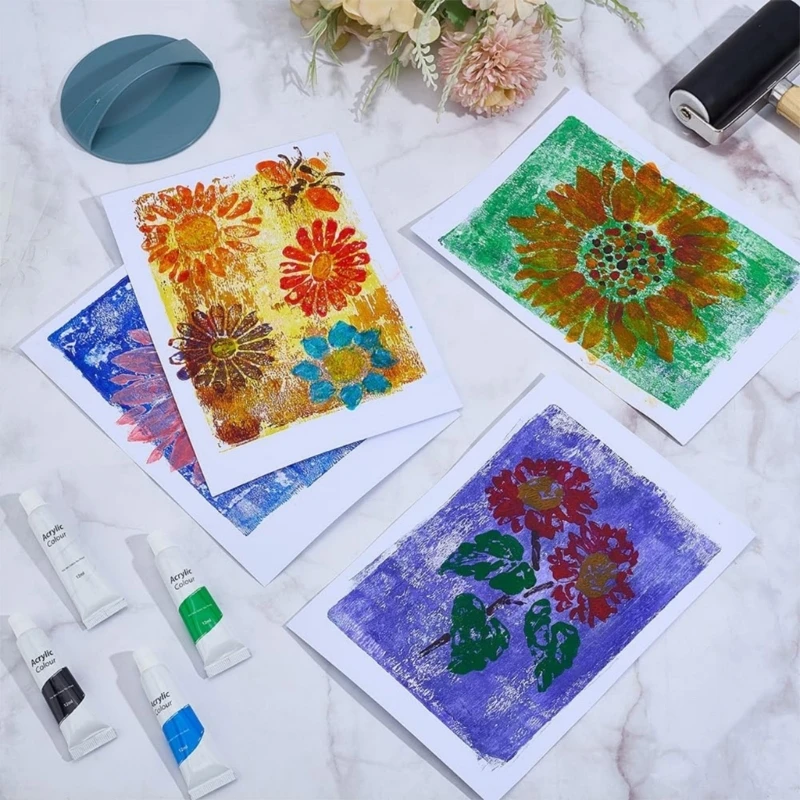  Reused Gel Printing Plate Supplies Gel Printing Starter Set With Multipurpose Designs Perfect For School And Home Use
