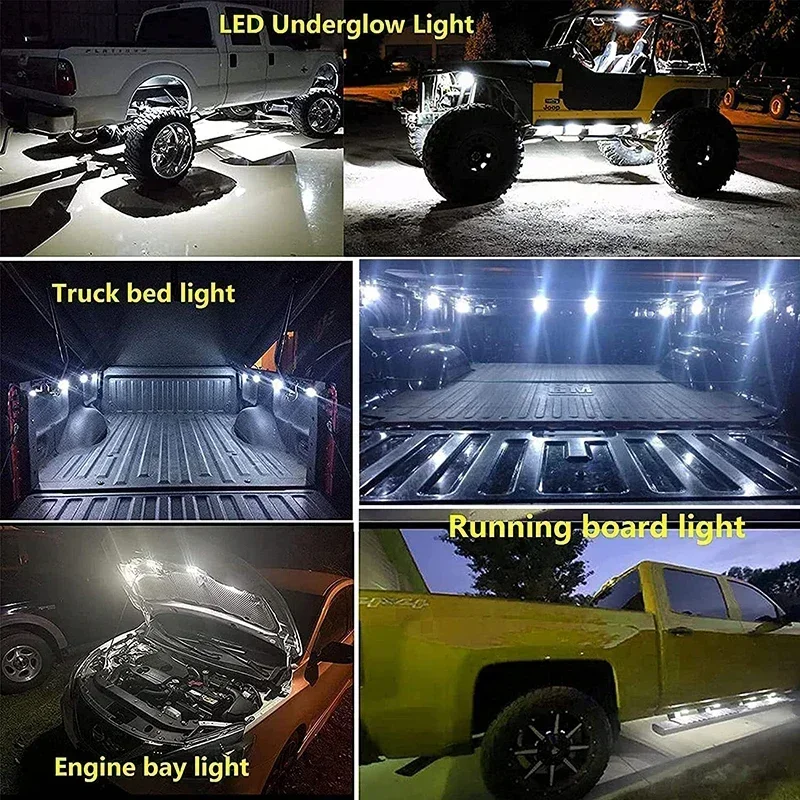 8 sztuk samochodowych świateł LED 6000K Oświetlenie łóżka ciężarówki 5730 48 diod SMD Wodoodporne światło do łodzi RV Pickup do Toyoty / Tundry / Chevy — zdjęcie 3