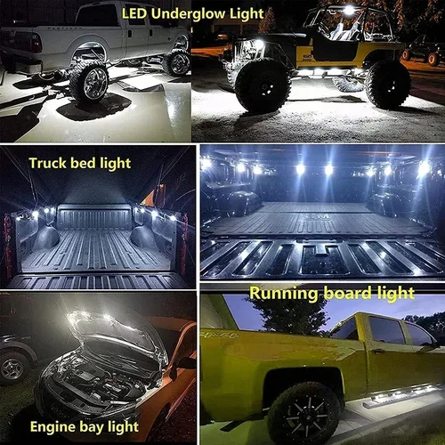 Imagen 2 del producto 8 Uds luces LED para coche 6000K iluminación para cama de camión 5730 48 LED SMD luz impermeable para camioneta de carga de barco RV para Toyota/Tundra/Chevy
