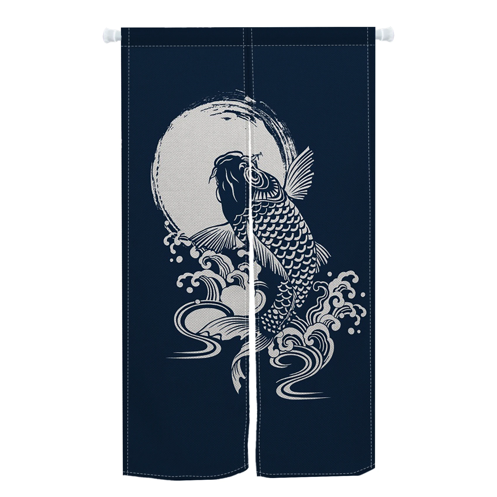 Striped Pattern Kitchen Room Entrance Partition Short Curtain Japanese Ukiyo-e Door Curtain Noren For Cabinet Covering Curtains