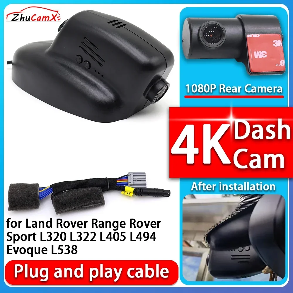 

ZhuCamX 4K 2160P Plug and Play DVR Dash Cam Video Night Vision for Land Rover Range Rover Sport L320 L322 L405 L494 Evoque L538