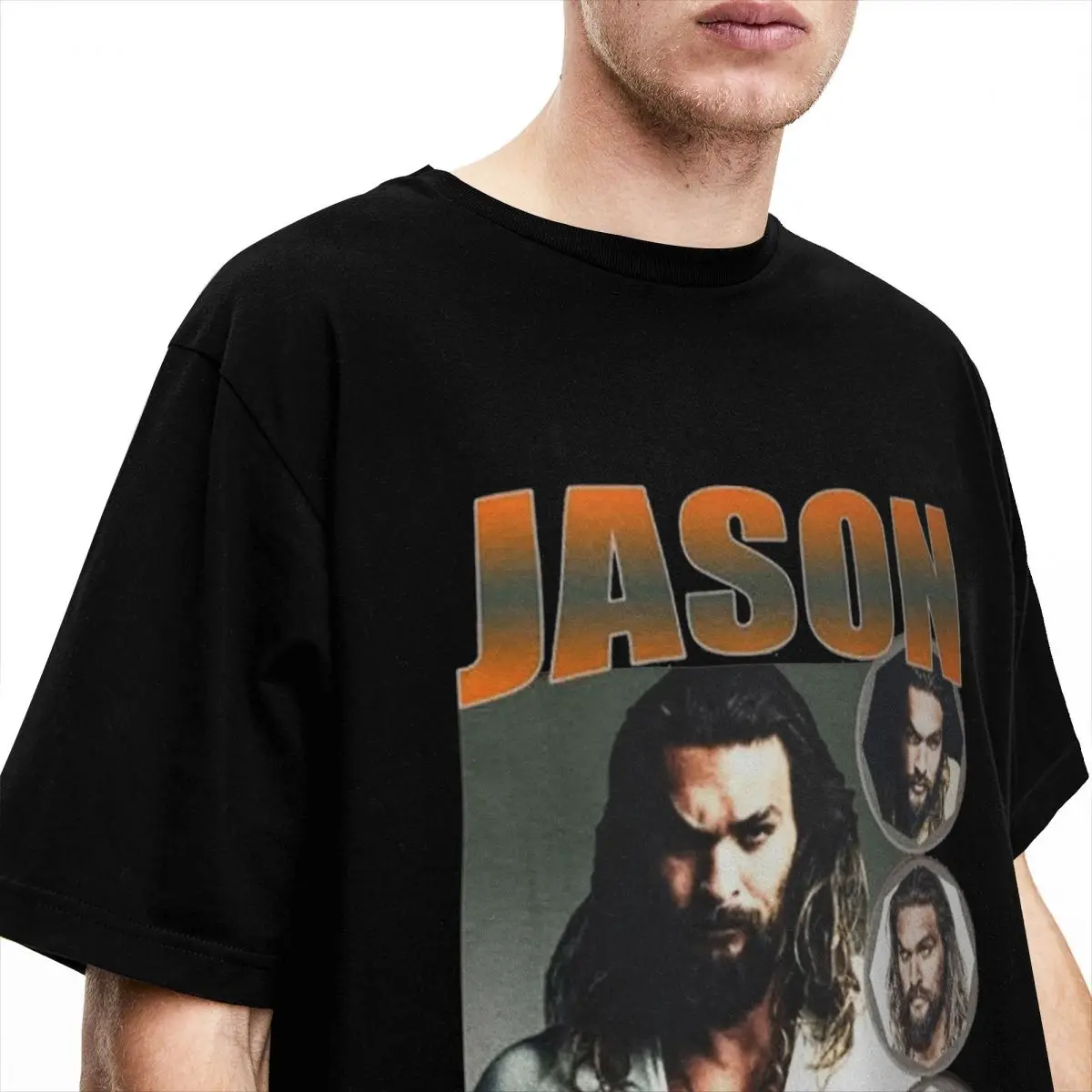 Vintage Jason Momoa T Shirt Men Women Cotton Tee Shirt Original Clothing