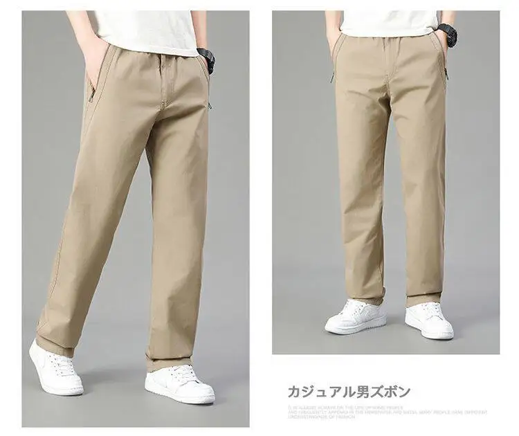 Große Größe männer Cargo Hosen Beiläufige Lose Gerade Hosen Baumwolle Lange Hosen Zipper Taschen Herren Jogger Hosen 5XL 6XL – Detail 9