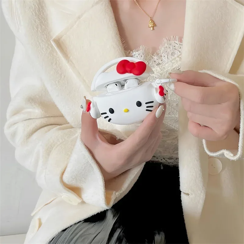 Чехол Hello Kitty для Airpods Pro второго поколения, красные Мультяшные наушники, аниме Обложка для Airpods Pro 2, чехол/Airpods 3, для девочек