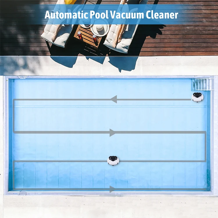 منظف حمام السباحة الآلي الآلي الفعال في الهواء الطلق مع حل تنظيف حمام السباحة بدون قلب لشفط مياه الصرف الصحي مصنوع من البلاستيك #6