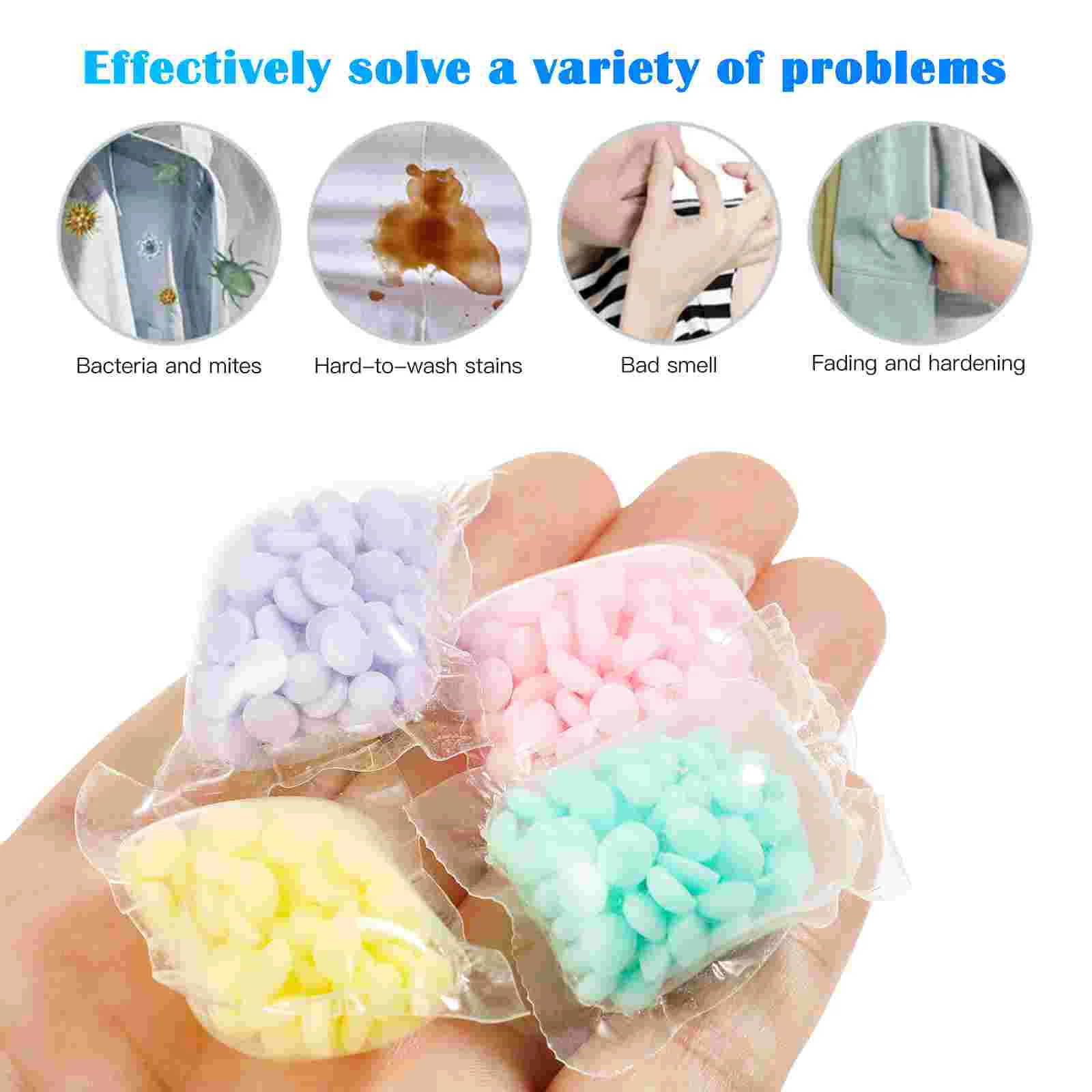 50 Pcs Deep Clean Quick Dissolving Safe for Clothes Boosters Beads for Washing Machines Scent Booster