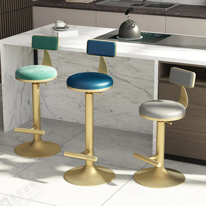 

Minimalist Luxury Bar Chair European Reception Lifting Desk Barstool Bar Stool Make Up Adjustable Taburetes Altos Furnitures