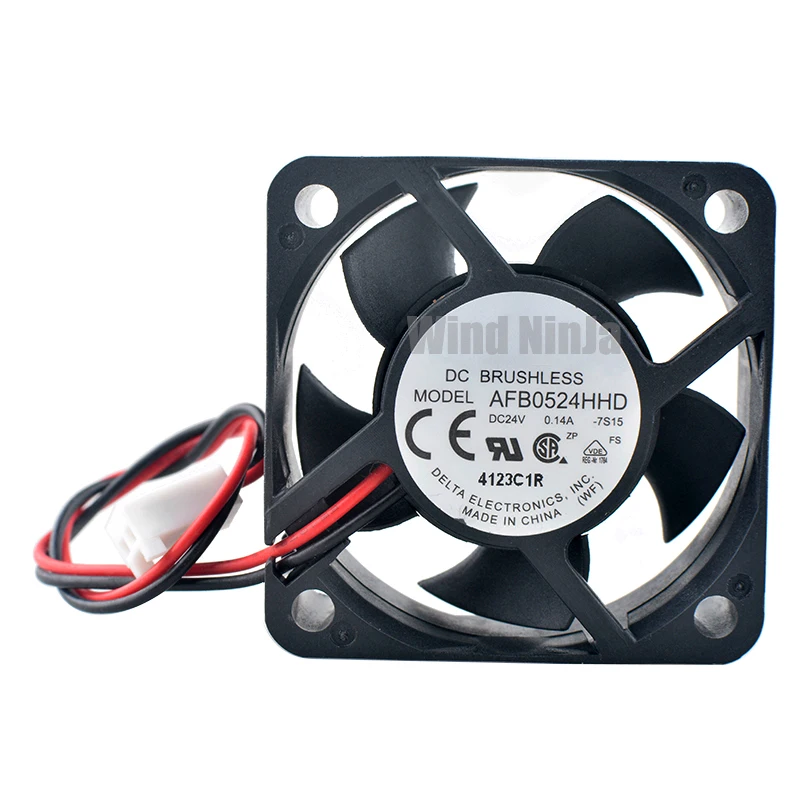 AFB0524HHD Dual Ball Bearing Cooling Fan 5cm 50mm 50x50x20mm DC24V 0.14A 2-Pin for Frequency Converter Power Supply