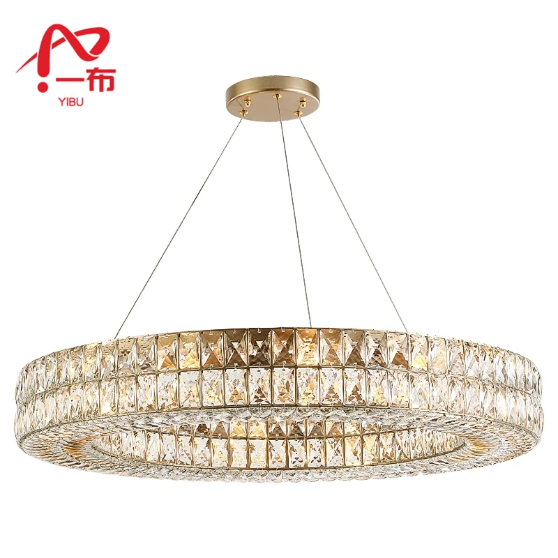 2022 New K9 Luxury Crystal Circle Pendant Chandelier For Living Dining Bedroom Interior Decoration Lighting E14 Led Bulb Free