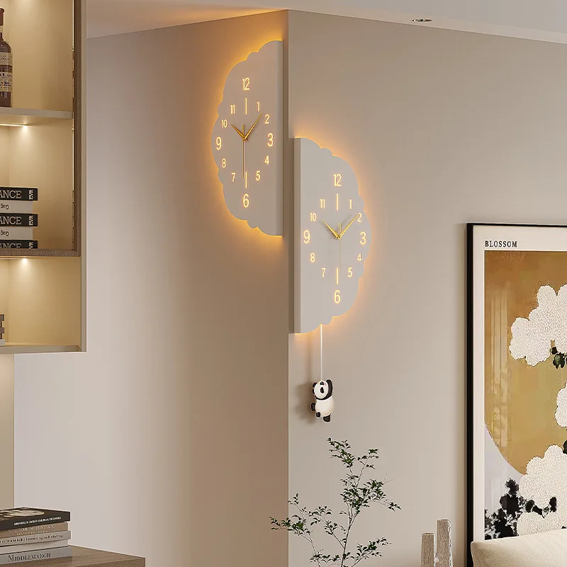 Modern Double-Sided Corner Wall Clock Iron Craft Aluminum Hands Stylish Design for Home Living Room Space Saving