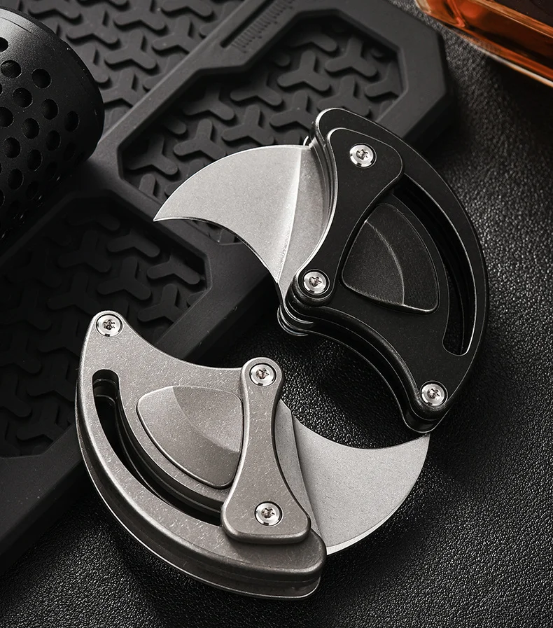 Mini faca portátil de autodefesa de titânio, faca EDC, pequena faca de arte pesada de alta qualidade de nível industrial