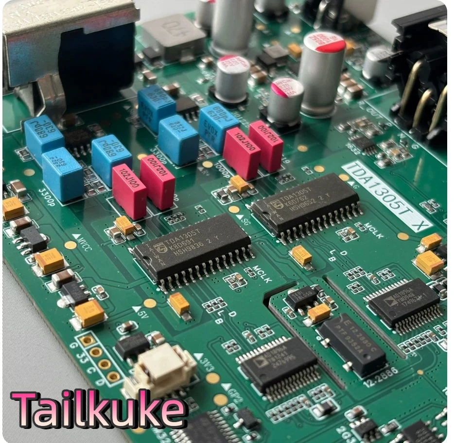 Dual TDA1305T bitstream patented DAC balanced decoder USB decoder asynchronous clock technology with headphone amplifier