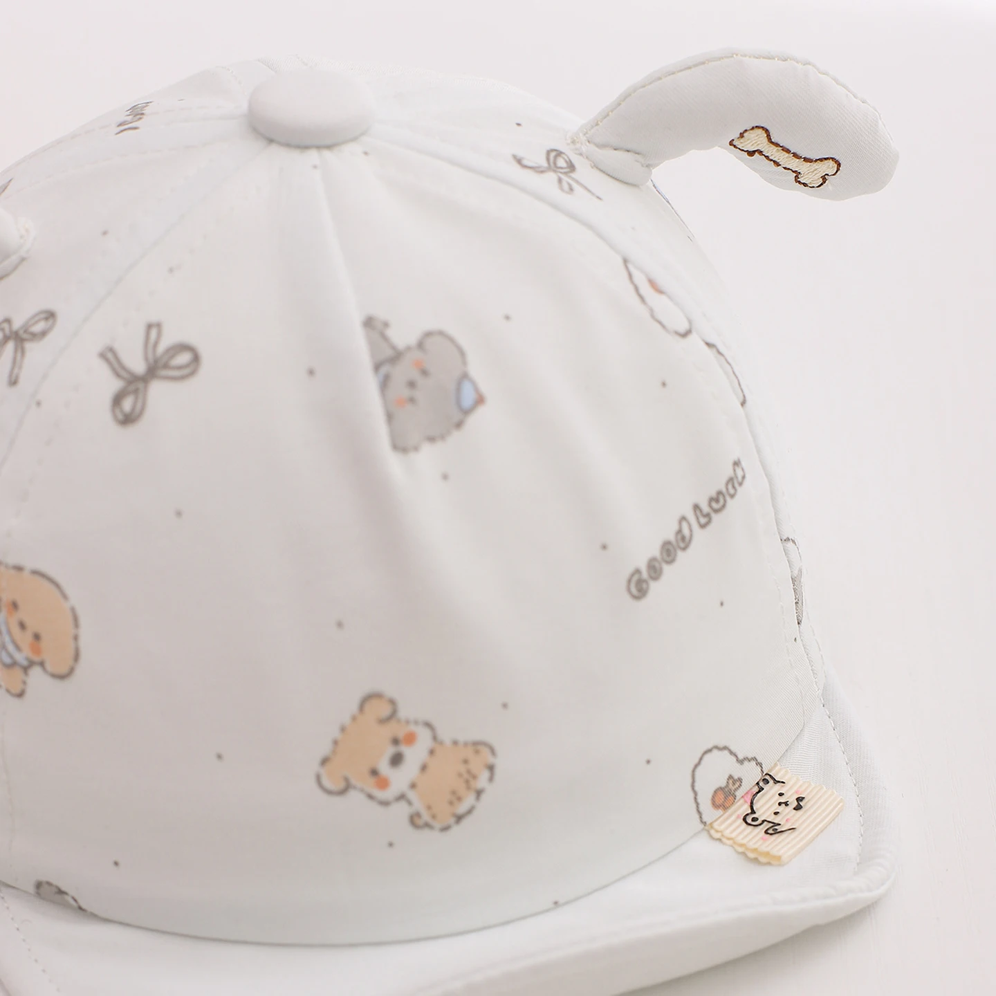 Children's Korean-style cute fabric floppy ear, puppy-style bowknot printed soft brim daily walking and outing baseball cap - view 5