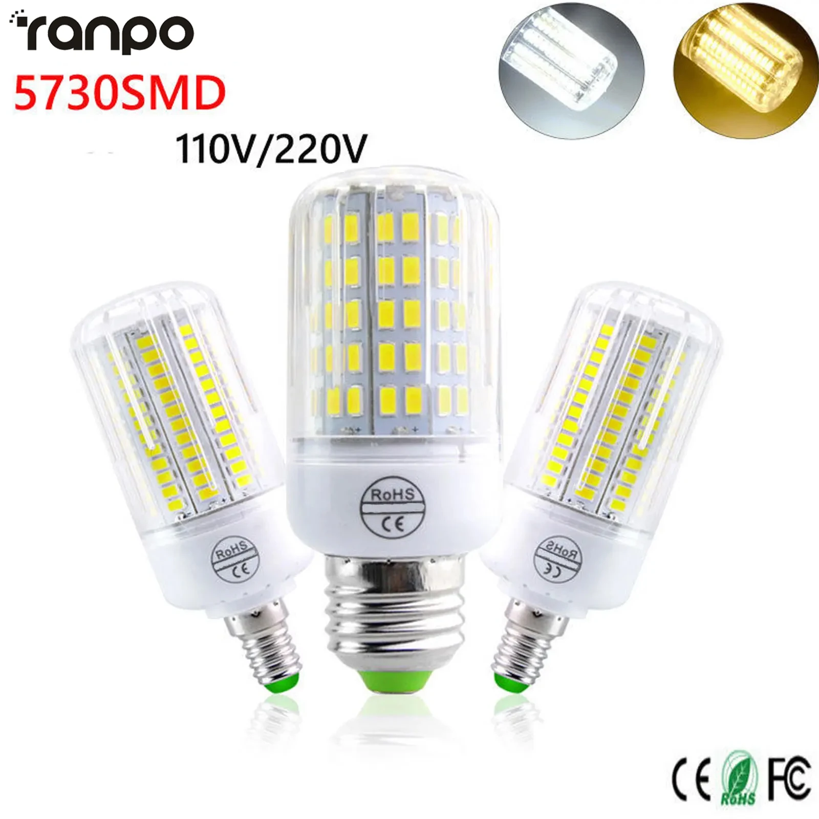 Ultra Bright E27 E14 LED Corn Light Bulbs Screw  B22 Bayonet Cap SES 7W 12W 30W 45W 165LEDs Replace 150W Halogen Lamps