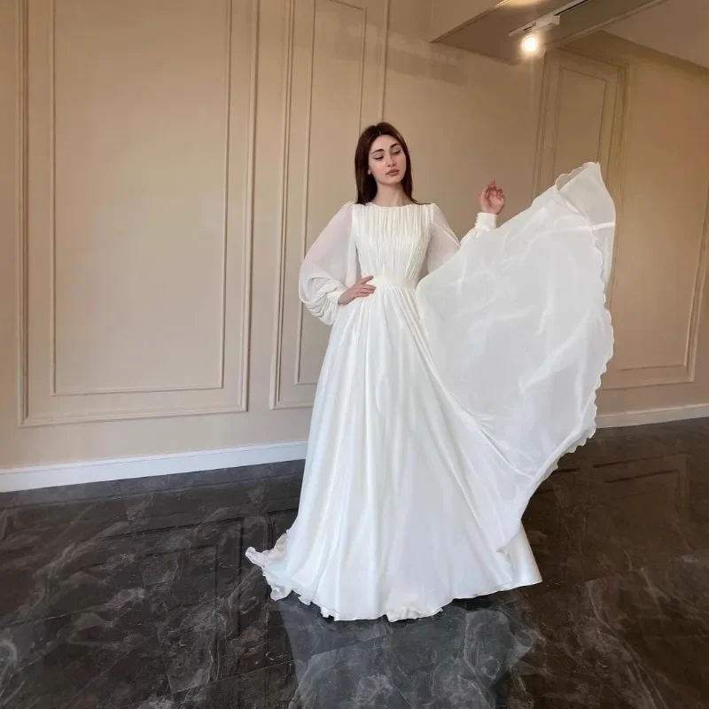 2025 Spring New Fashionable Palace Style French White Double Layered Chiffon Grand Swing Princess Fairy Dress Long Skirt Dress