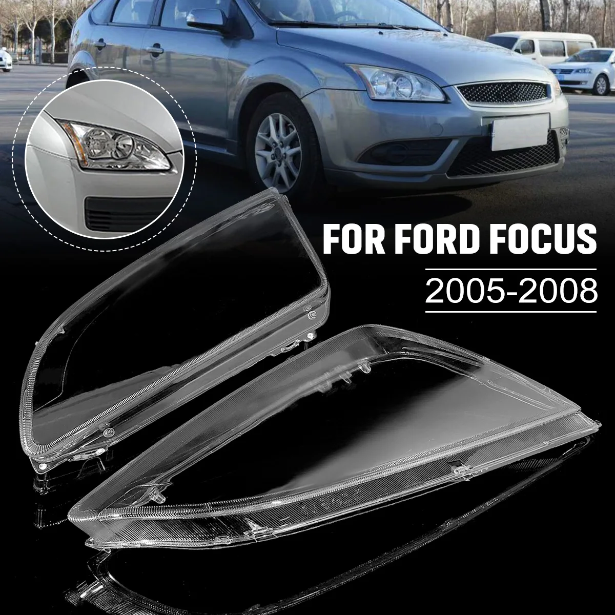 

Left/Right Car Front Headlight Lens Light Cover Lampshade Shell For Ford Focus 2005 2006 2007 2008 Headlamp Cover Shell
