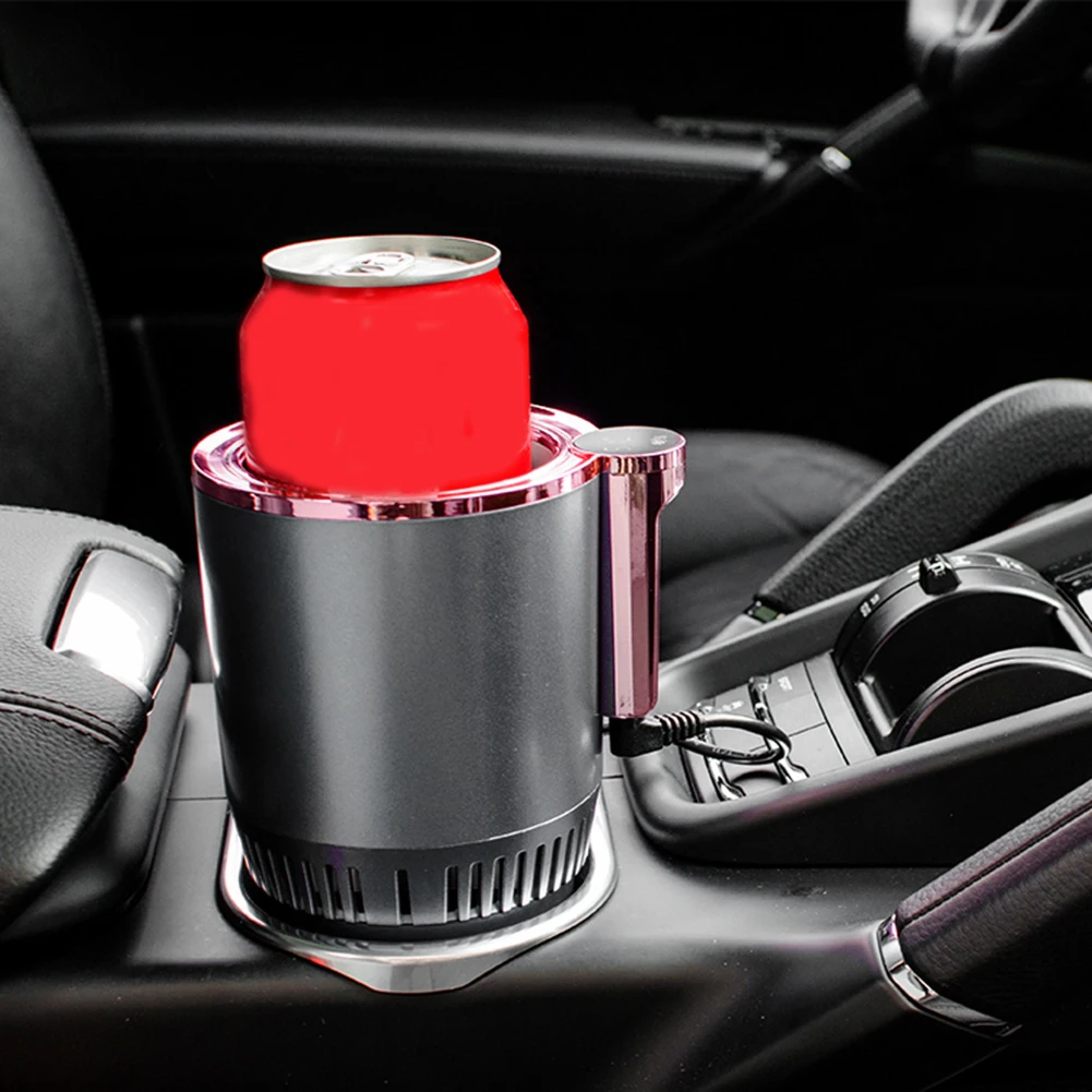 12V Car Heating Cooling Cup with Digital Temp Display 2 In 1 Beverage Bottle Can Cooler Fast Refrigeration Heating Electric Cup