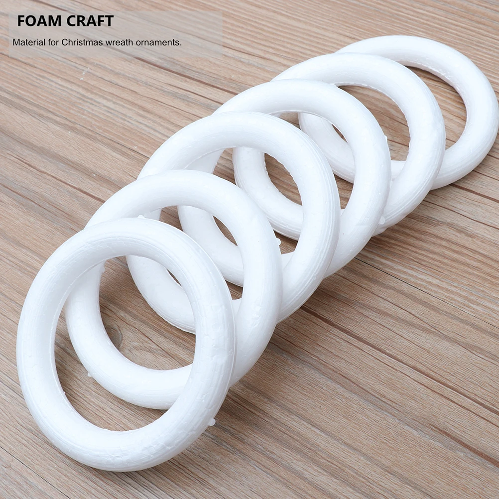 

12Pcs DIY Christmas Wreath Accessories White Rings Craft Supplies for Kids Handmade Projects Home Kindergarten Decorations